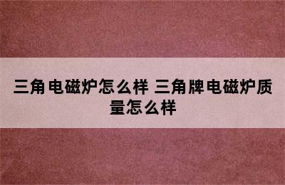 三角电磁炉怎么样 三角牌电磁炉质量怎么样